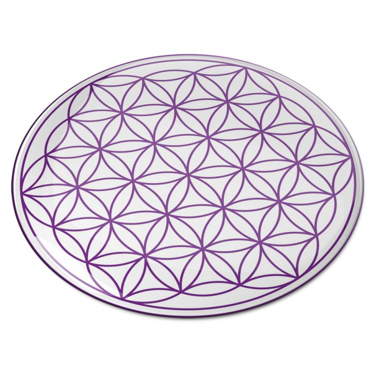 Abtibild sticker feng shui 3d cu floarea vietii simbolul vietii violet - 45cm