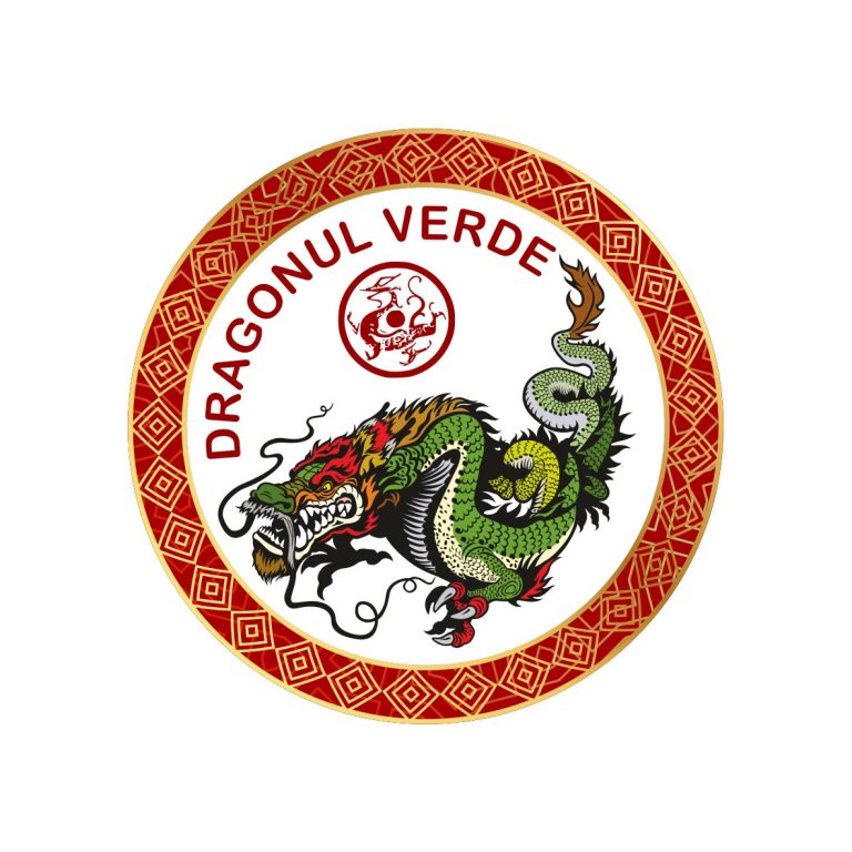 Abtibild sticker feng shui cu dragonul verde cele 4 animale celeste - 5cm
