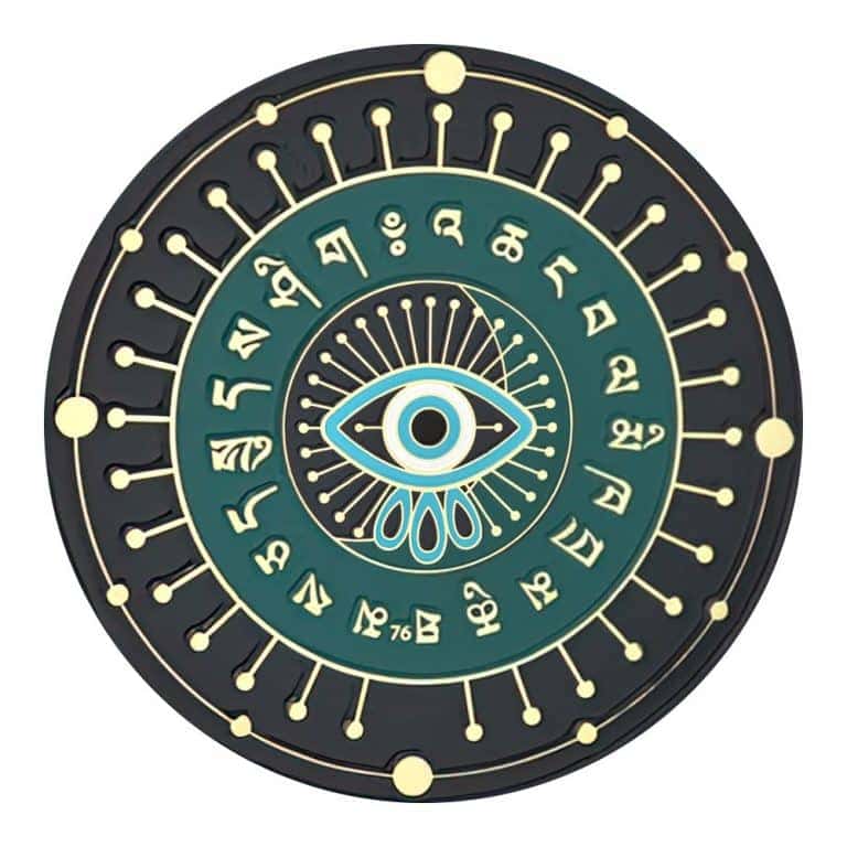 Abtibild sticker feng shui cu ochiul impotriva barfelor si al invidiilor contra geloziei a raului si a magiei negre ochiul lui horus 2022 - 11cm