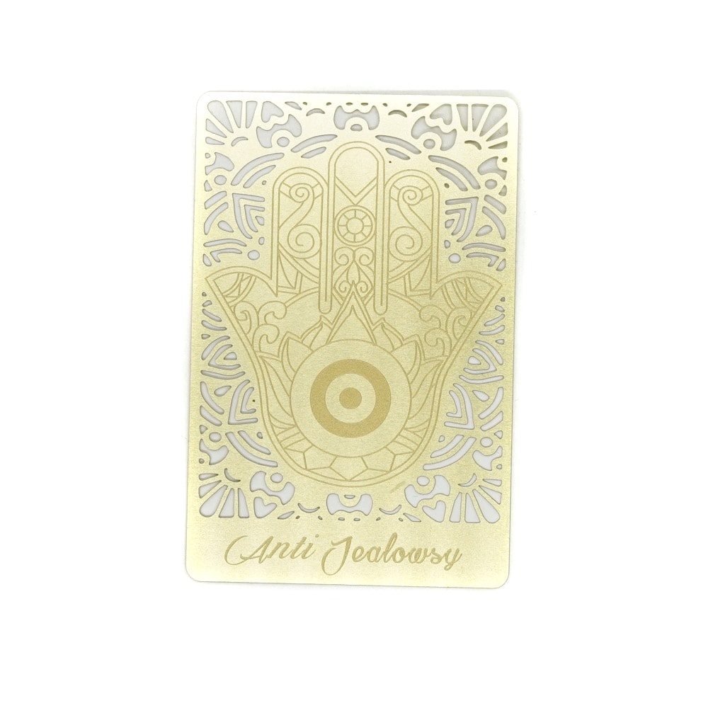 Card feng shui din metal talismanul de aur anti-gelozie 2022