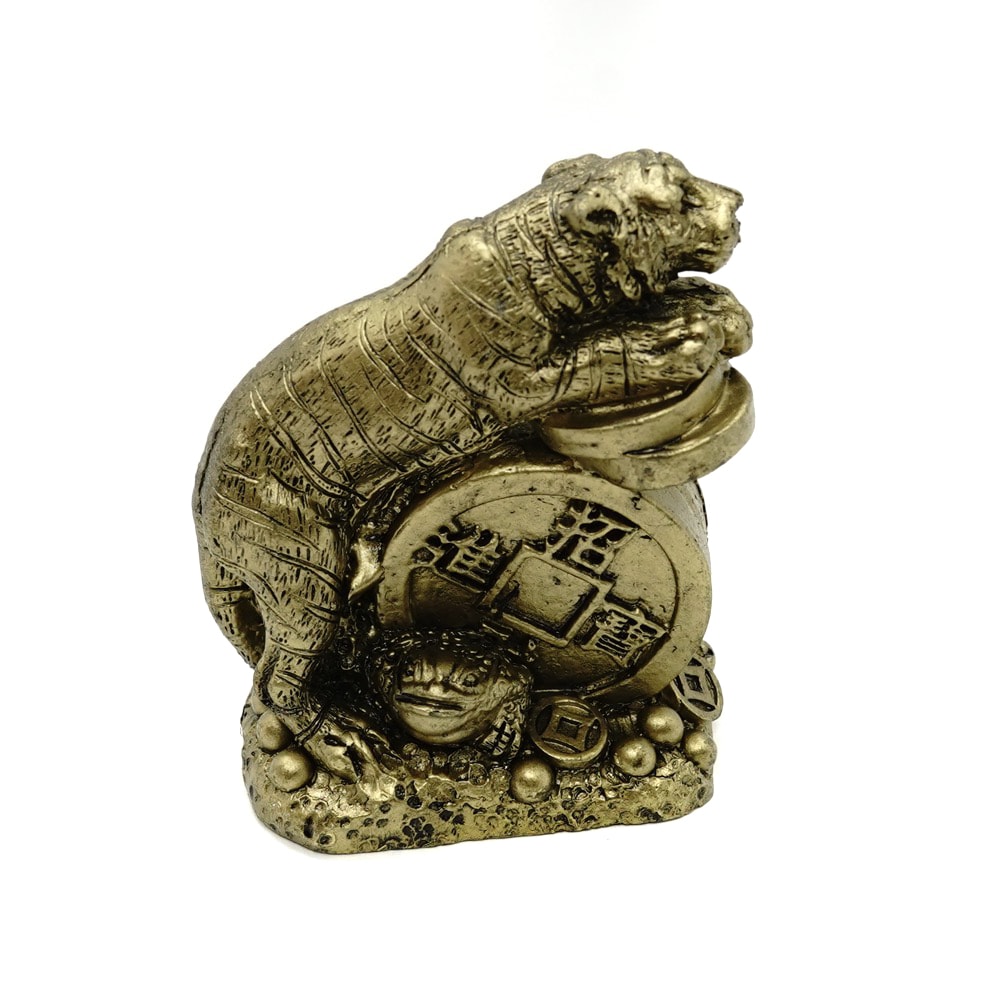 Statueta feng shui tigru pe moneda - 7cm