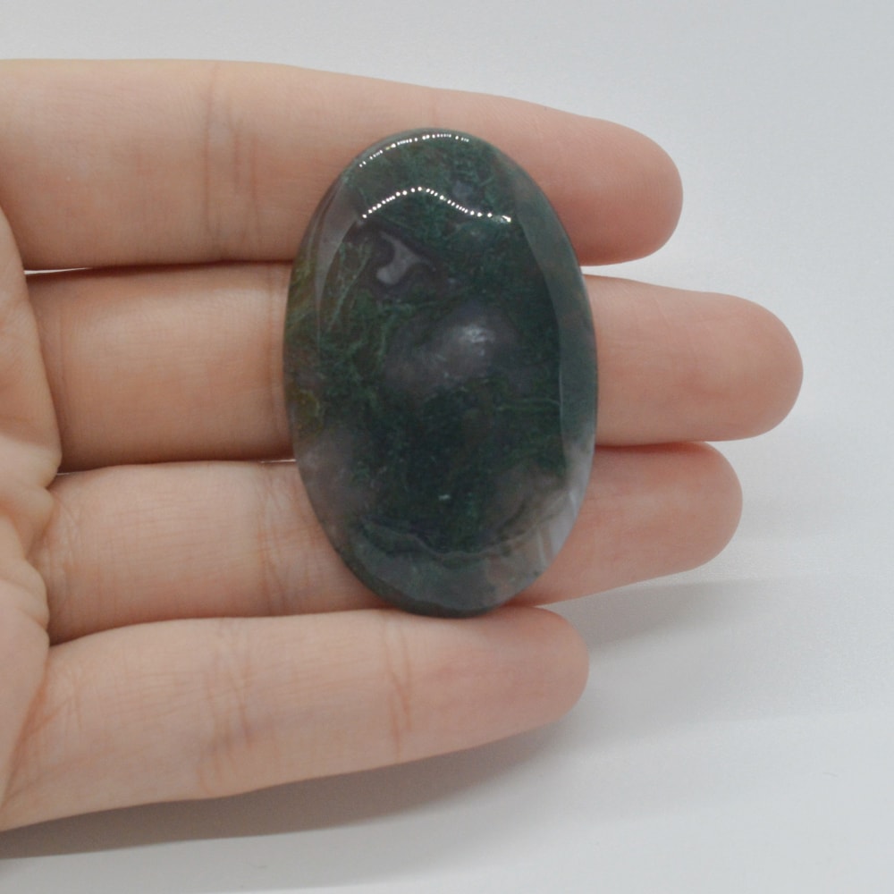 Cabochon agat moss 44x28x7mm c27