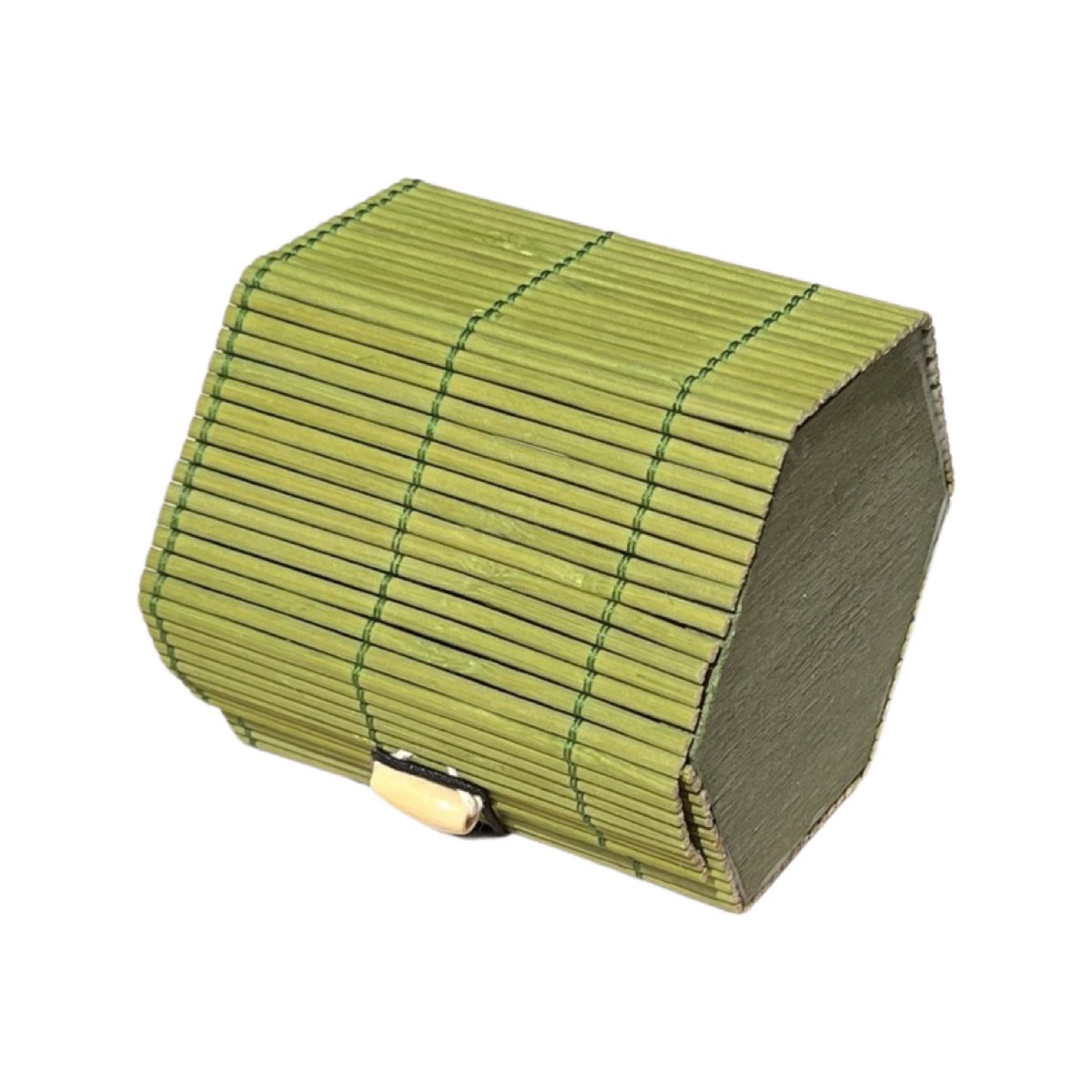 Cutie din bete de bambus hexagonala verde 80mm