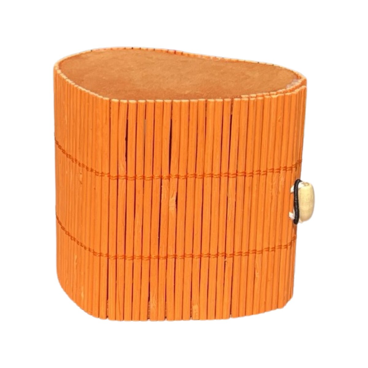 Cutie din bete de bambus inima portocalie 70mm