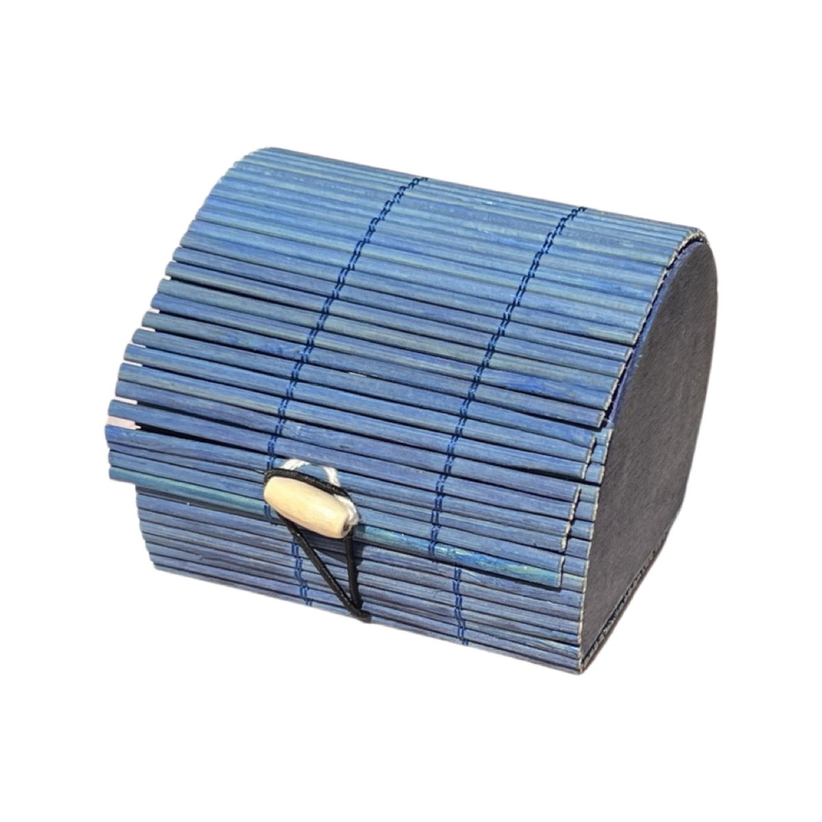 Cutie din bete de bambus semirotunda albastra 80mm