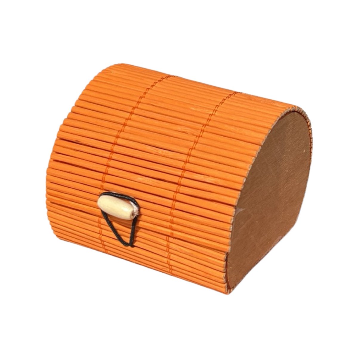 Cutie din bete de bambus semirotunda portocalie 80mm