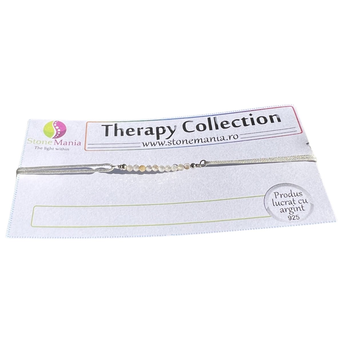 Bratara therapy cuart rutilat discuri 2mm si argint 925