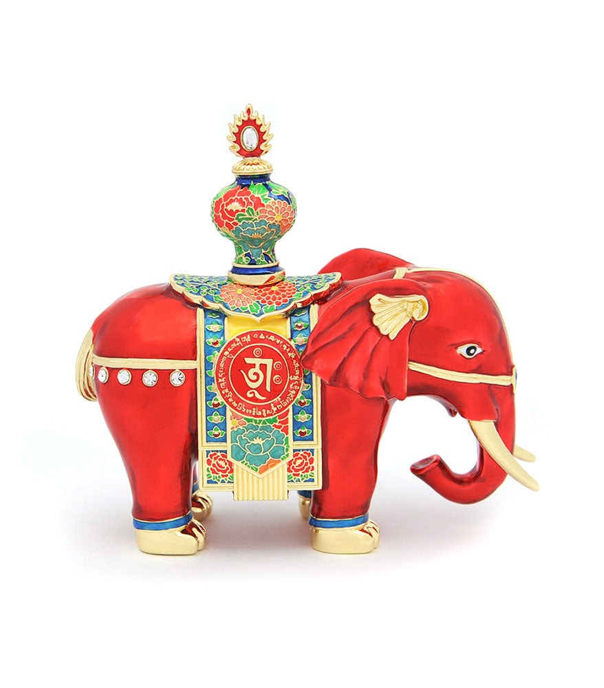 Statueta cu elefantul rosu al prosperitatii si amuleta anti-conflict 2023