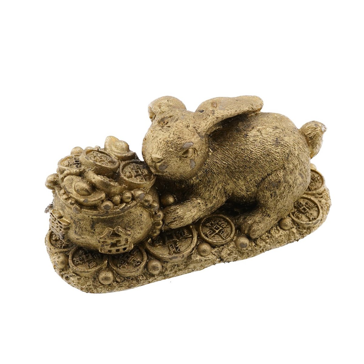 Statueta feng shui iepure cu sac de bani si monede 95cm