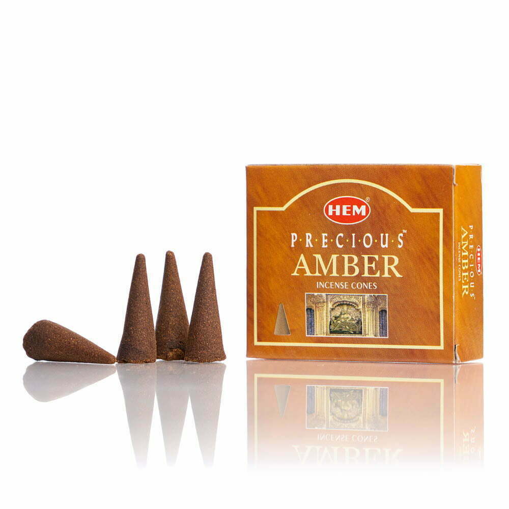 Conuri parfumate fumigatie hem precious amber 10 buc