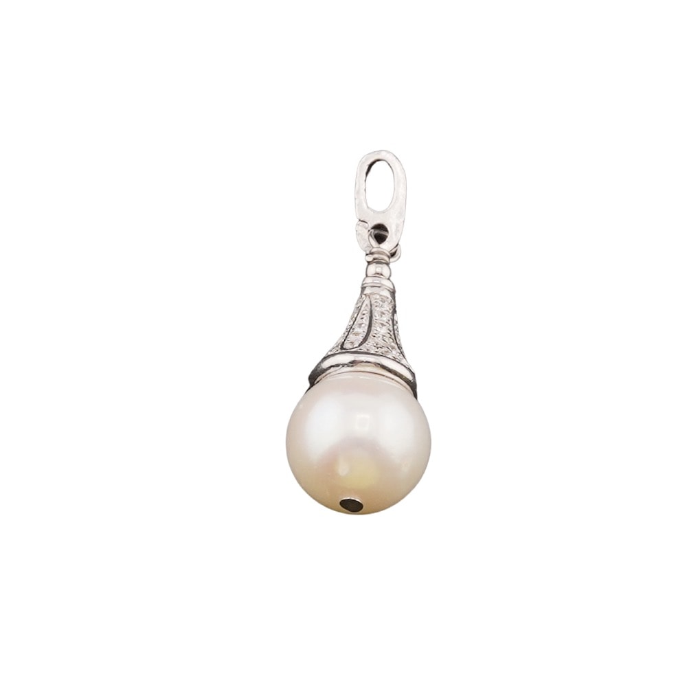 Pandantiv perla naturala de cultura si element con din argint 925
