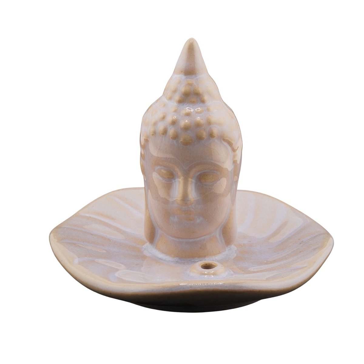 Suport din ceramica pentru ardere betisoare parfumate capul lui buddha alb 11cm ar114