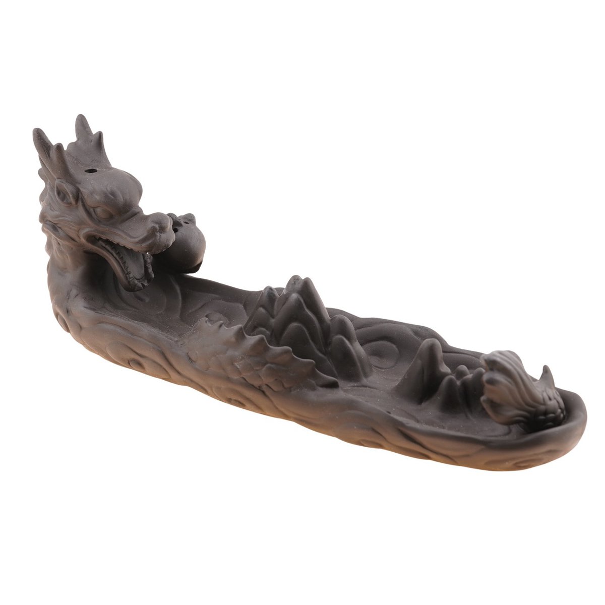 Suport din ceramica pentru ardere betisoare si conuri parfumate dragon 23cm ar9