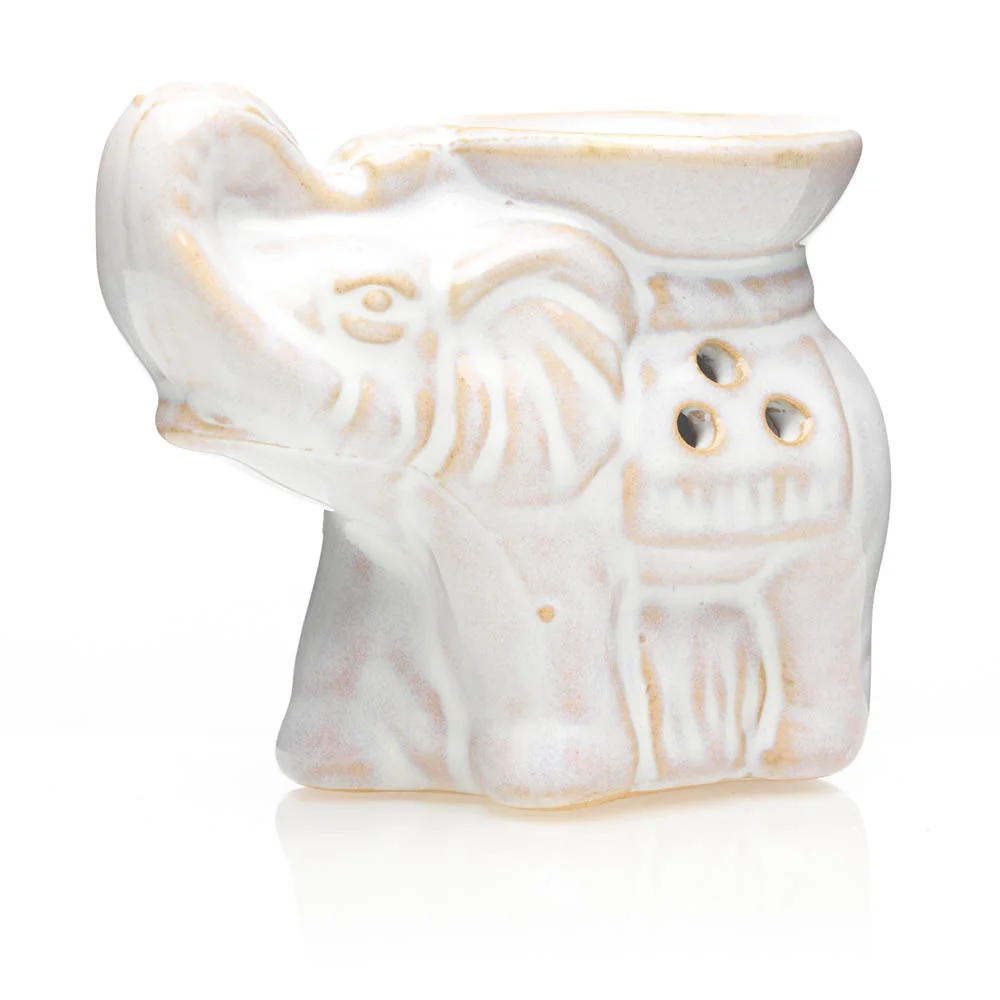 Vas aromaterapie din ceramica cu model elefant alb ar10