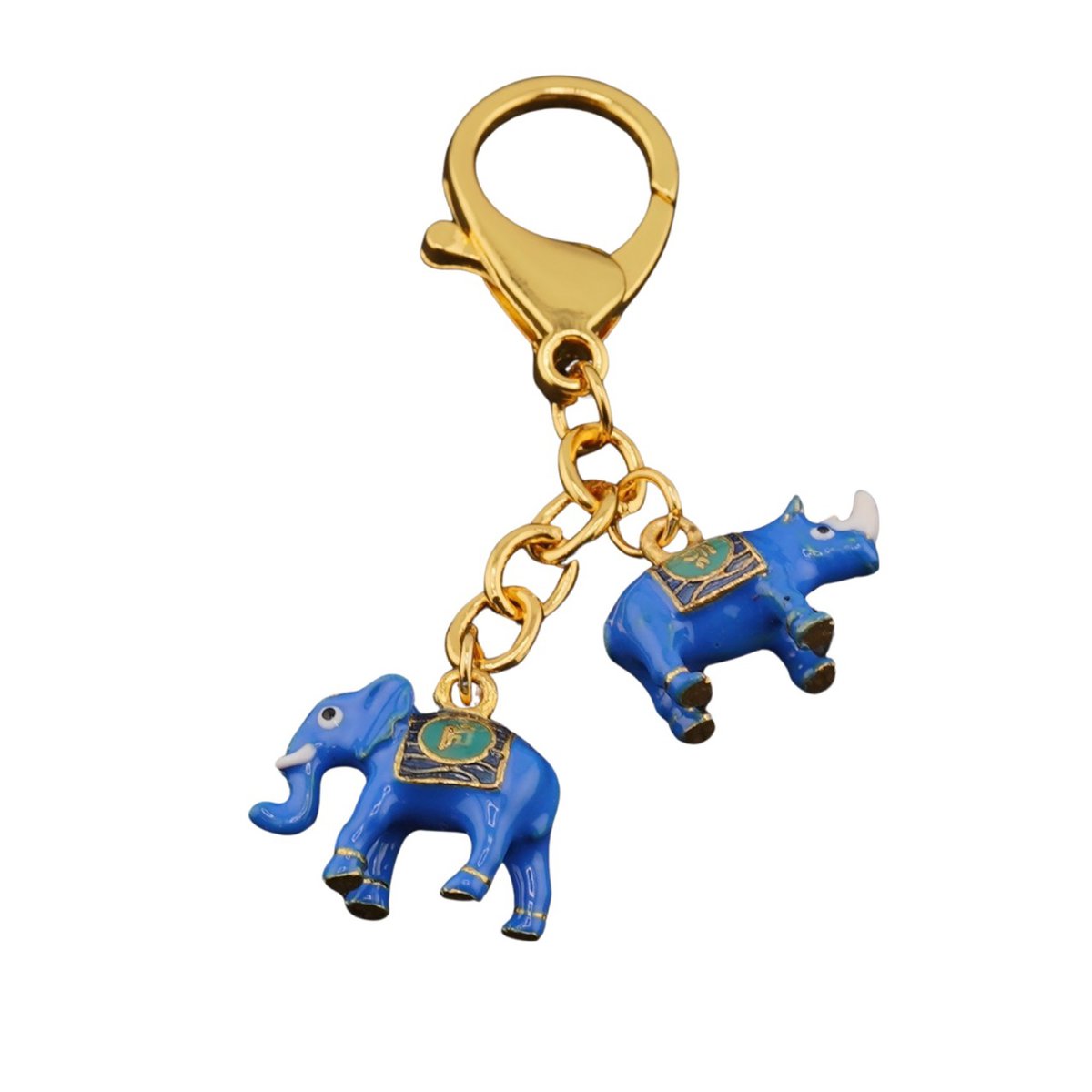 Amuleta feng shui cu elefant si rinocer albastru 2024