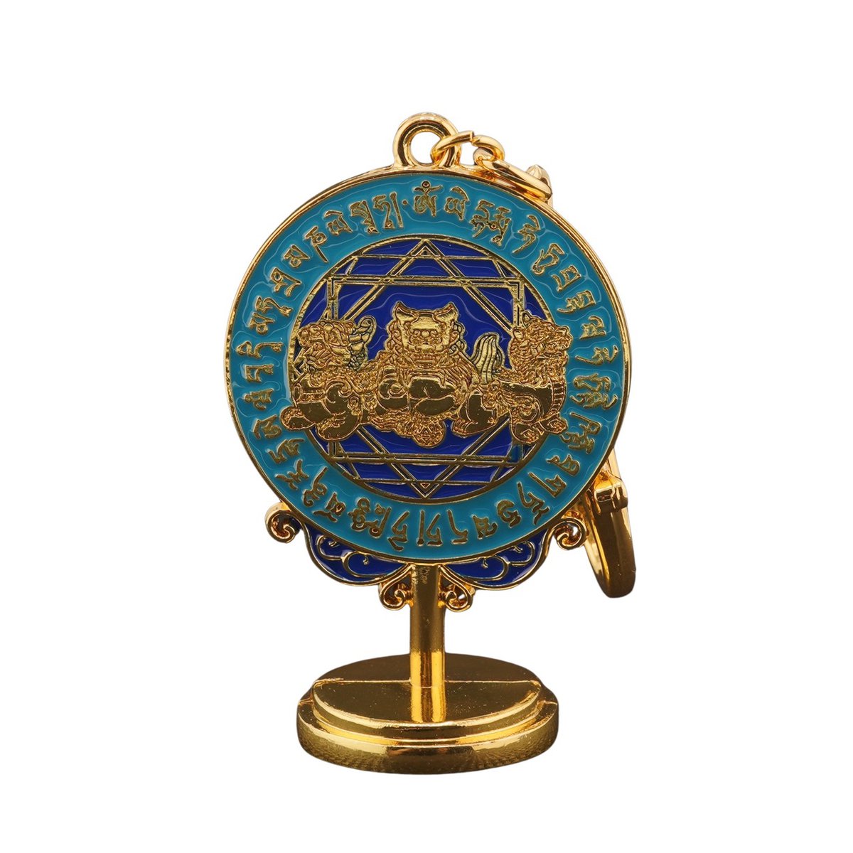 Amuleta feng shui oglinda cu cei trei gardieni ceresti si roata de protectie a chakrelor 2024