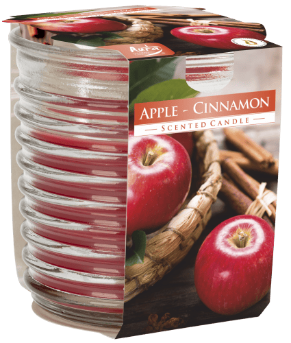 Lumanare parfumata bispol in pahar spirala - apple cinnamon