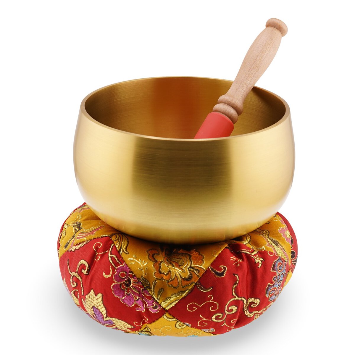 Bol tibetan cantator simplu cu perna colorata - 13cm