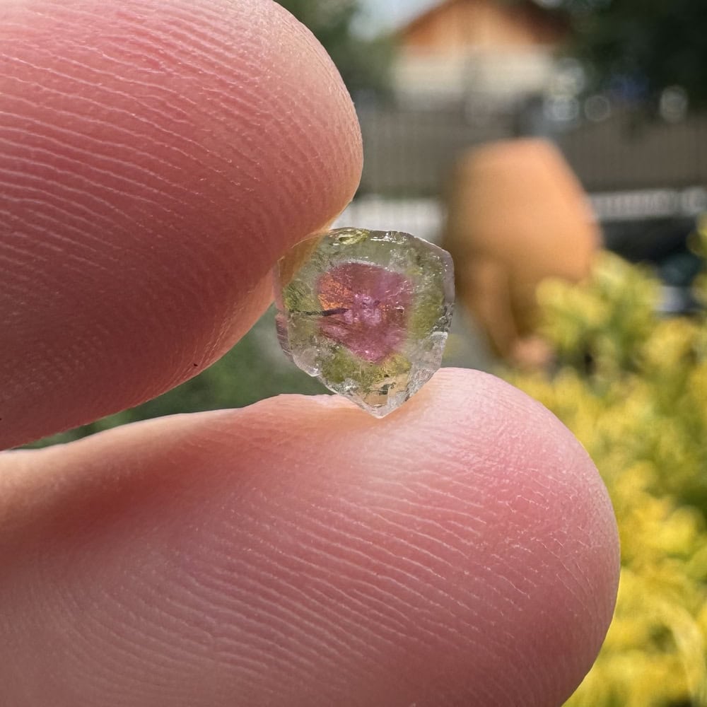 Turmalina watermelon cristal natural unicat cod a62 6x2mm 135ct