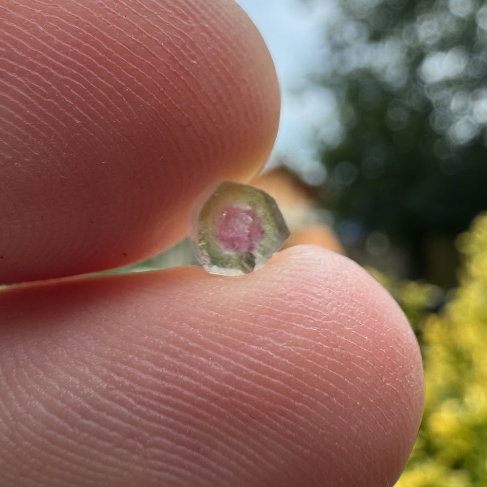 Turmalina watermelon cristal natural unicat cod a66 4x4mm 079ct