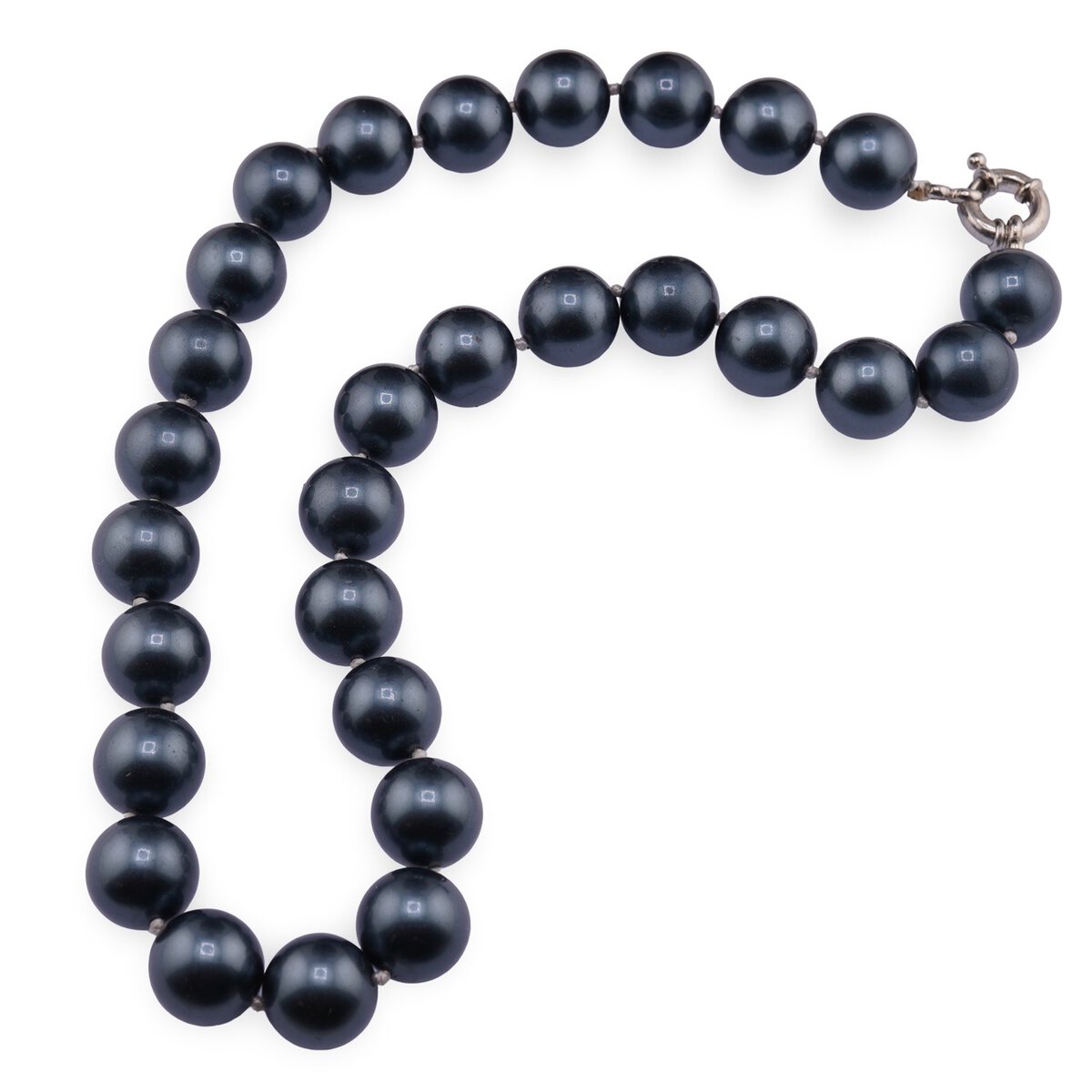 Colier perle de mallorca albastre sfere 14mm
