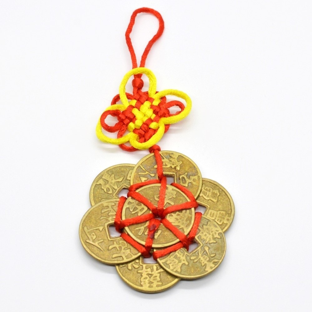 Stonemania Bijou Amuleta canaf feng shui 8 monede nemuritoare cu nod mistic