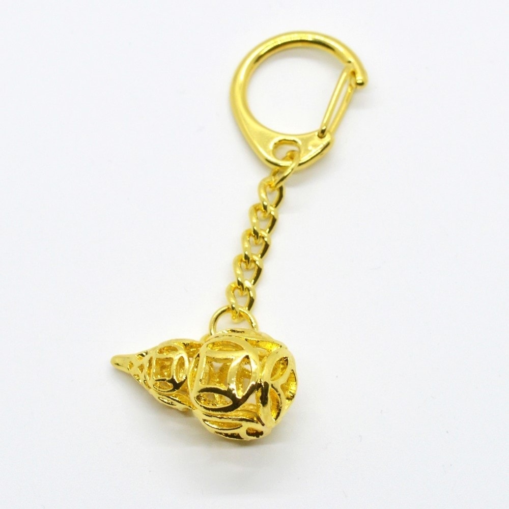 Breloc amuleta feng shui wu lou auriu pentru sanatate model 1