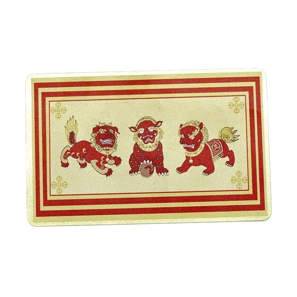 Card feng shui din plastic amuleta cei trei celesti si roata de foc