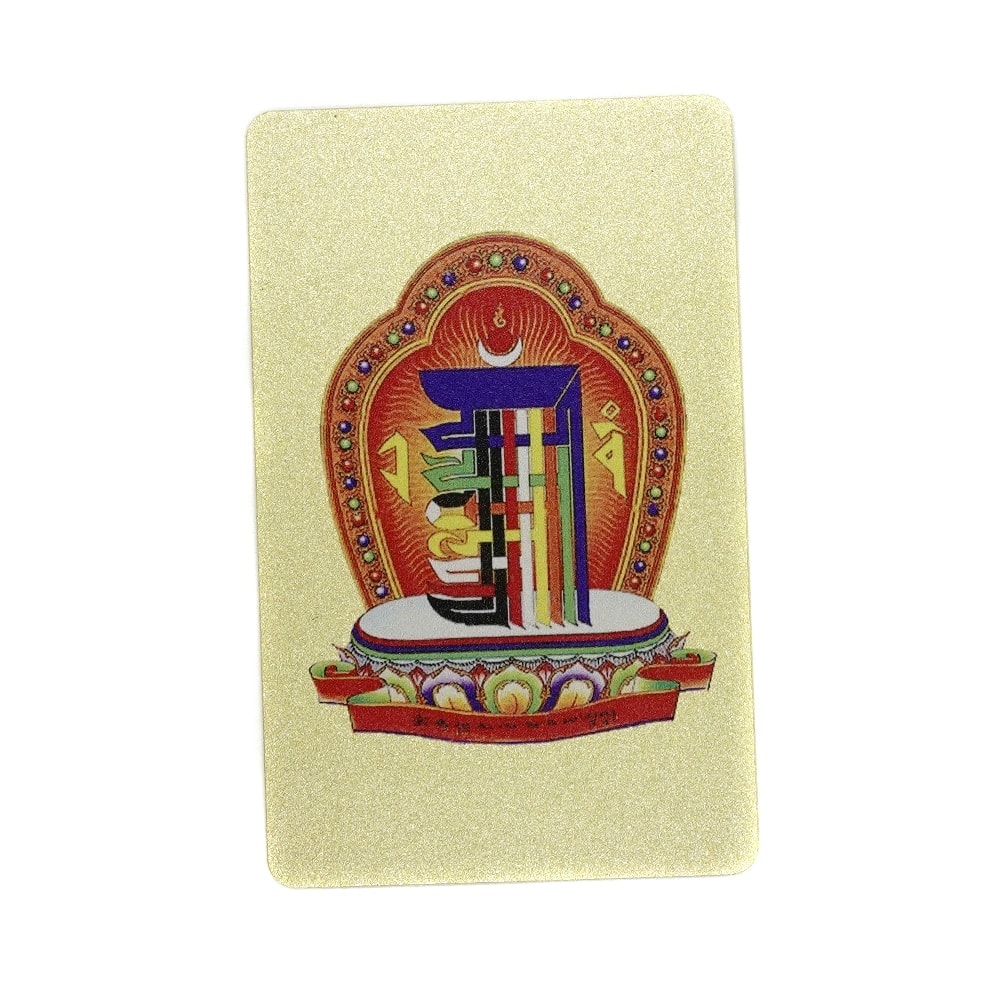 Card feng shui din plastic amuleta kalachakra stupa si pagoda celor 5 elemente