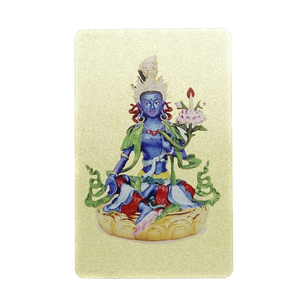Card feng shui din plastic amuleta tara albastra