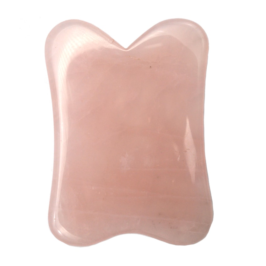 Piatra gua sha din cuart roz pentru masaj - 8cm model 2
