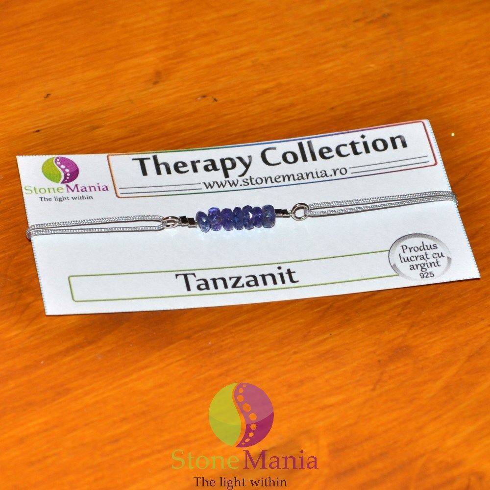 Bratara therapy tanzanit discuri 4-5mm si argint 925