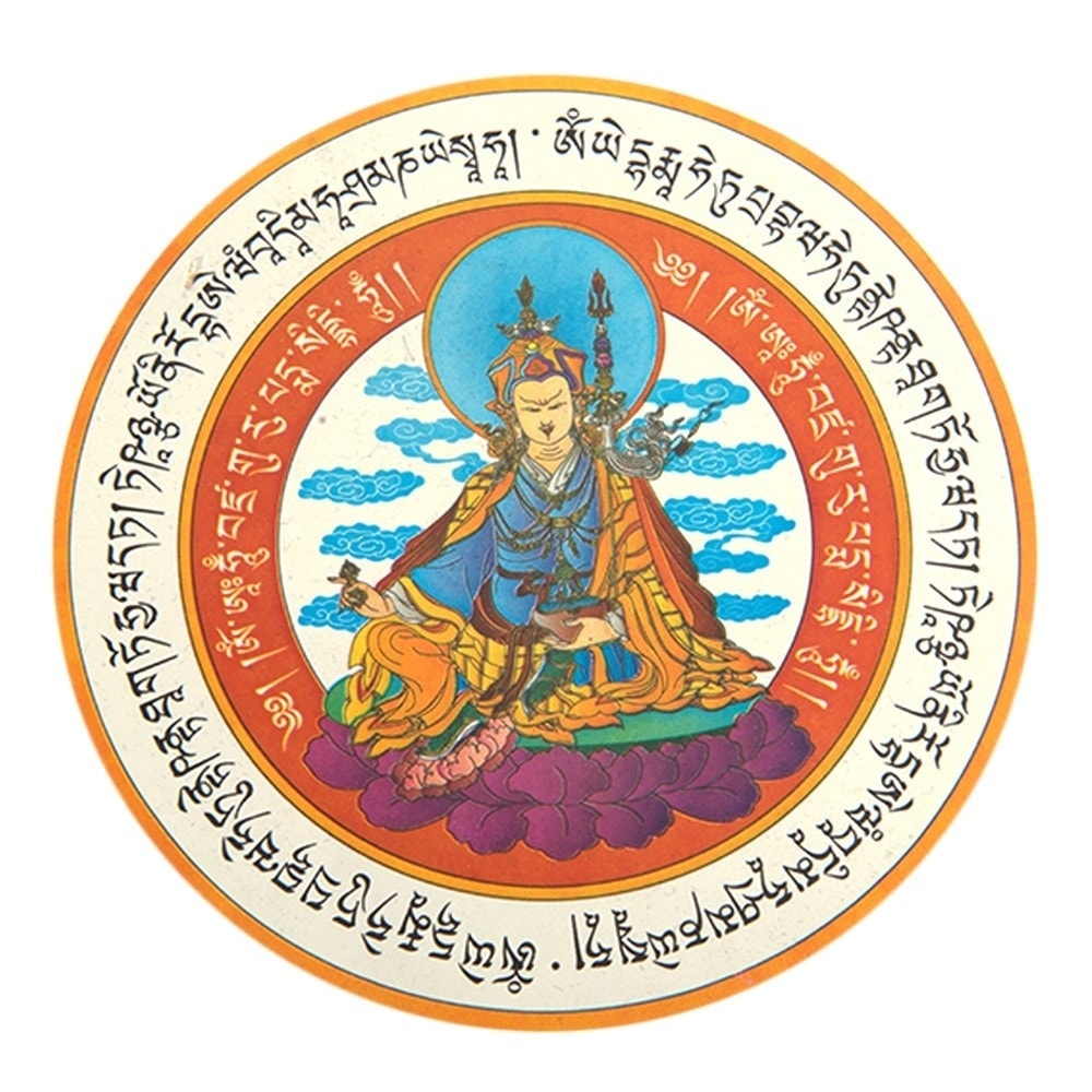 Abtibild feng shui cu guru rinpoche pentru prosperitate - 11cm