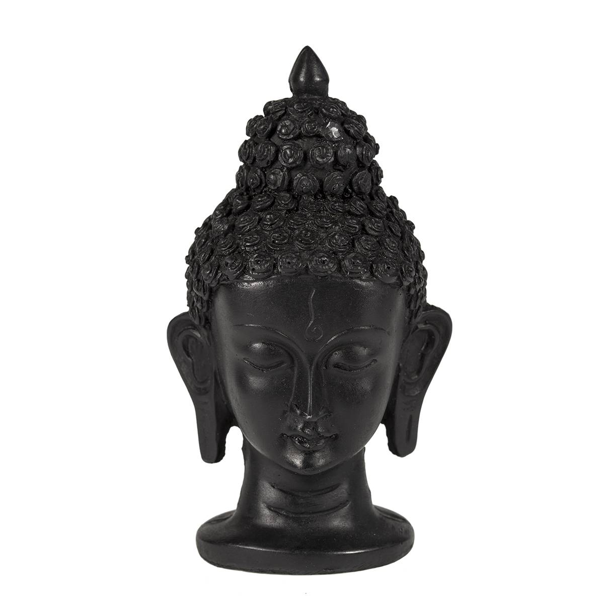 Statueta feng shui buddha din rasina negru - 15cm