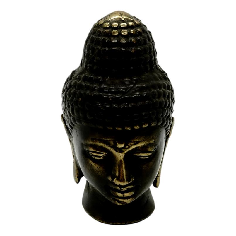 Statueta feng shui cap de buddha din bronz - 9cm