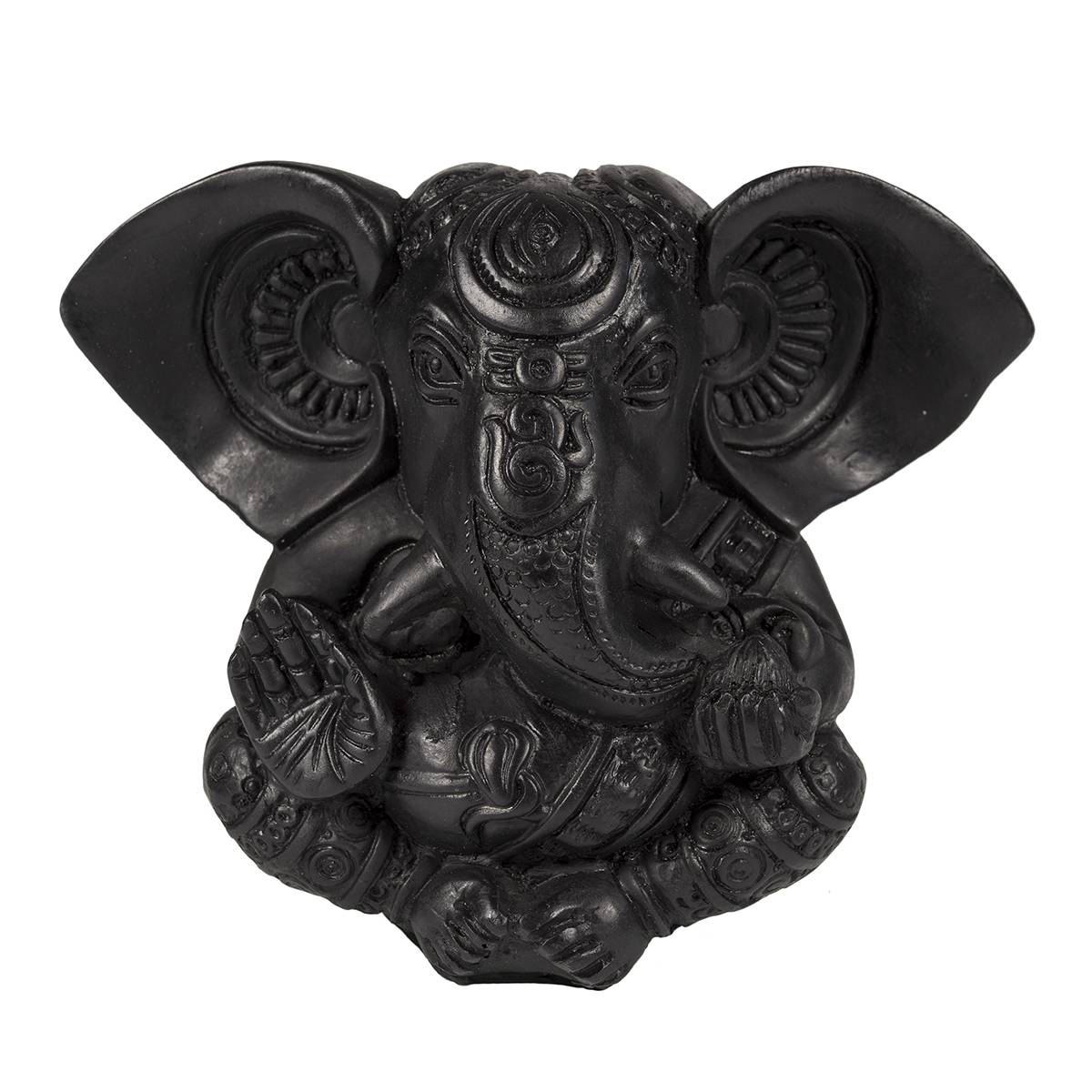 Statueta feng shui ganesh din rasina negru - 16cm