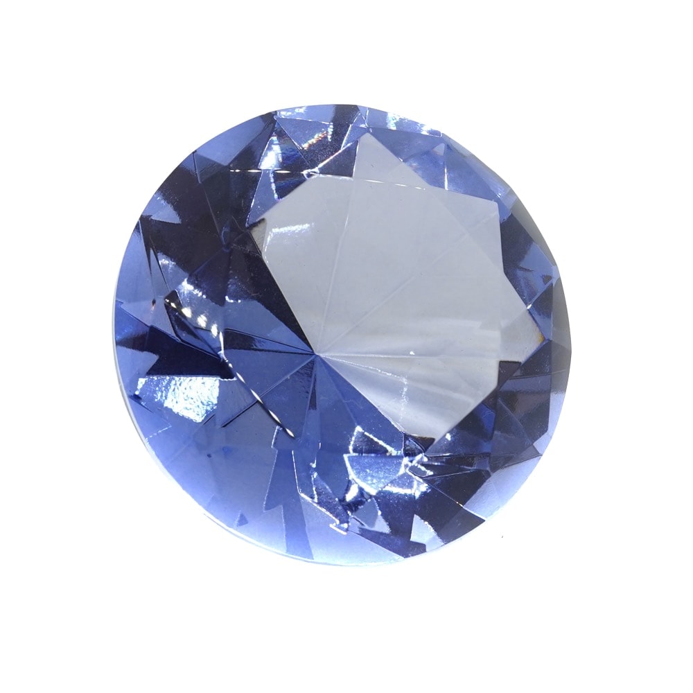 Cristal decorativ din sticla k9 diamant mare - 6cm albastru