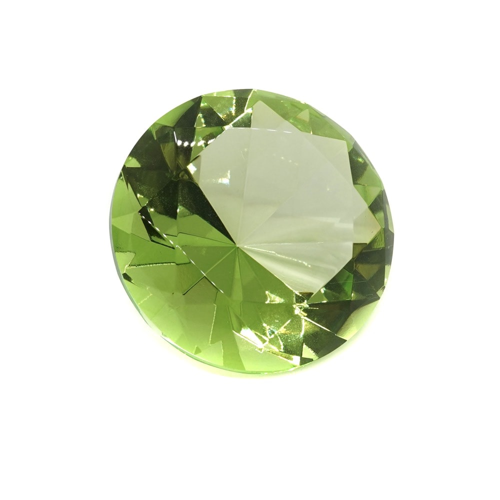 Cristal decorativ din sticla k9 diamant mare - 6cm verde deschis