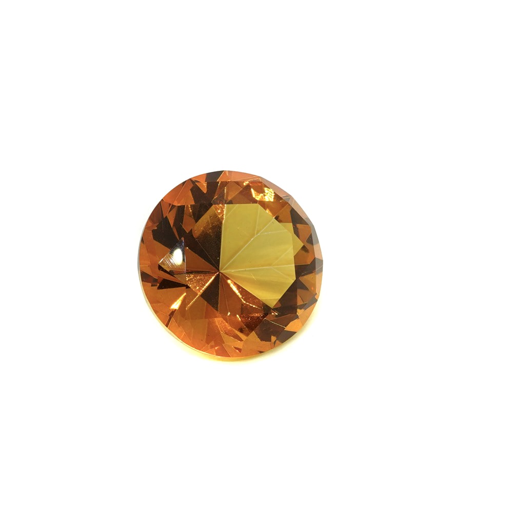 Cristal decorativ din sticla k9 diamant mediu - 4cm amber