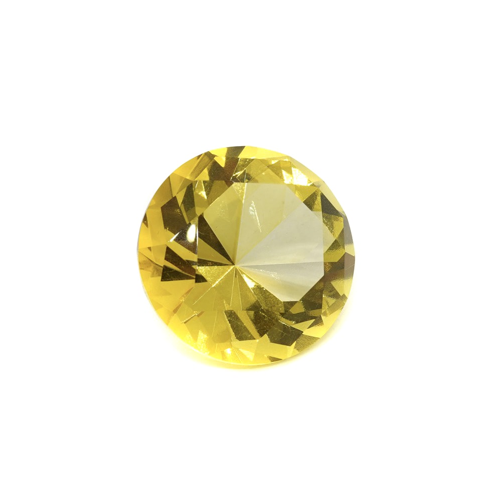 Cristal decorativ din sticla k9 diamant mediu - 4cm galben