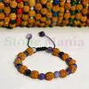 Bratara rudraksha 8mm si agat mov fatetat 6mm