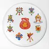 Abtibild sticker Feng Shui 3D cu cele 8 simboluri tibetane si sacul abundentei - 4,5cm, imagine 3