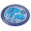 Abtibild sticker Feng Shui 3D cu Elefant si Rinocer albastri - 4,5cm