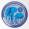 Abtibild sticker Feng Shui 3D cu Elefant si Rinocer albastri - 4,5cm, imagine 3