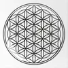 Abtibild sticker Feng Shui 3D cu Floarea Vietii, Simbolul vietii negru transparent - 4,5cm, imagine 3