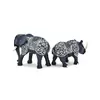 Statueta Feng Shui Elefant si Rinocer cu armura, imagine 2