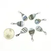 Pandantiv din opal cu benzi fatetat cu argint 925, 15mm, imagine 3