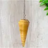 Pendul radiestezie din aragonit galben, 4cm, imagine 2