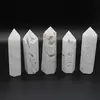 Turn / Obelisc din agat alb cu cristalizare, 6-9cm, imagine 4