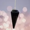 Pendul radiestezie din obsidian negru, 4cm, imagine 3